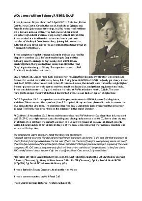 A preview of a PDF biography for Spinney, James William